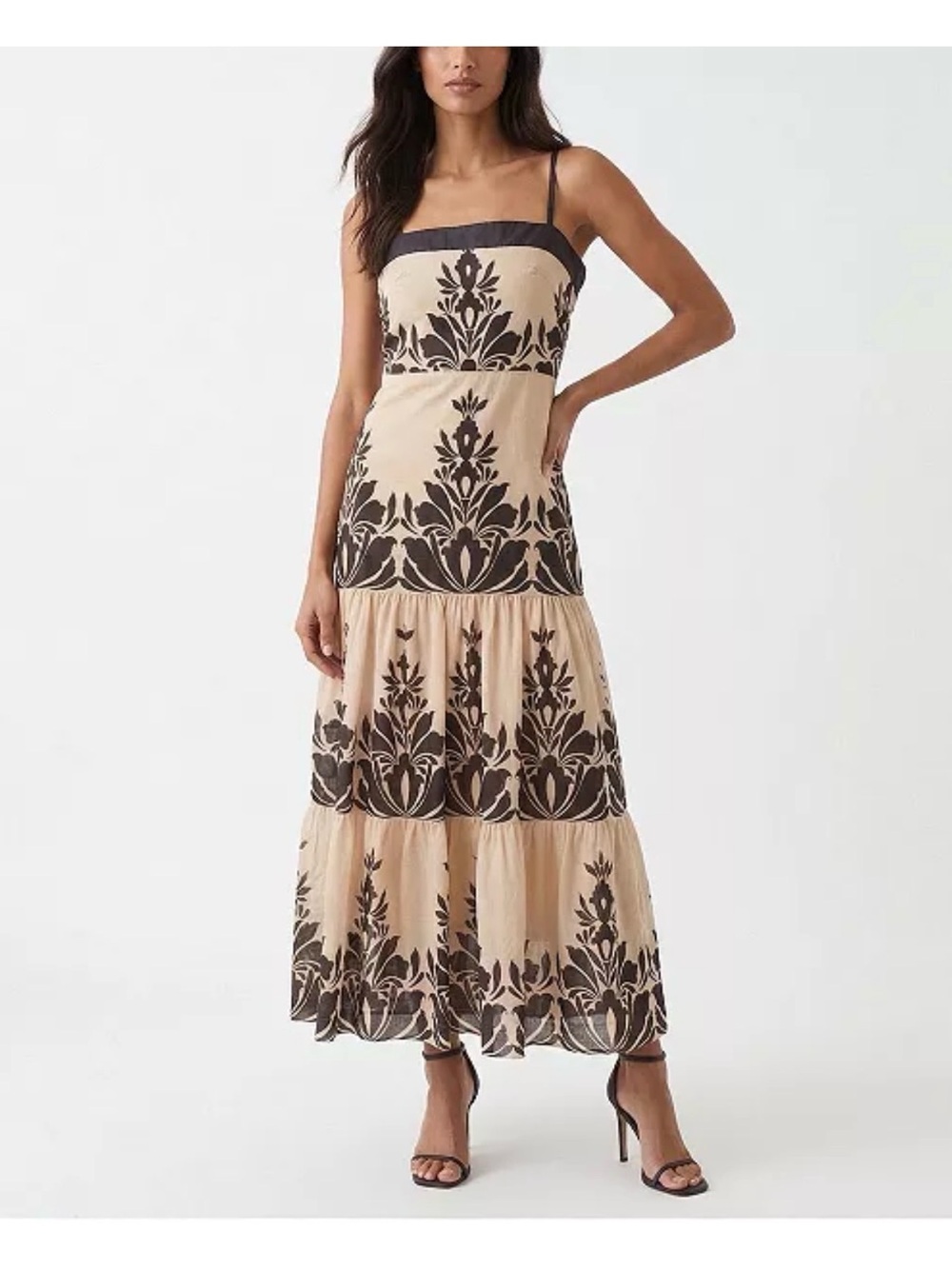 Taylor Square Neck Tiered Maxi Dress